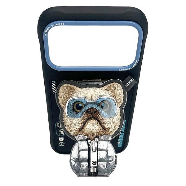 Nimmy Friends Nimmy Cool & Cute 2.0 Little Rich Tycoon Dog Case with MagSafe Stand for iPhone 17 Pro Max 6.9" Black Blue