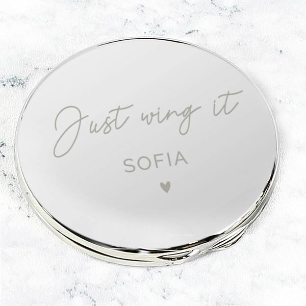 Abode Home & Gifts Personalised Heart Motif Compact Mirror