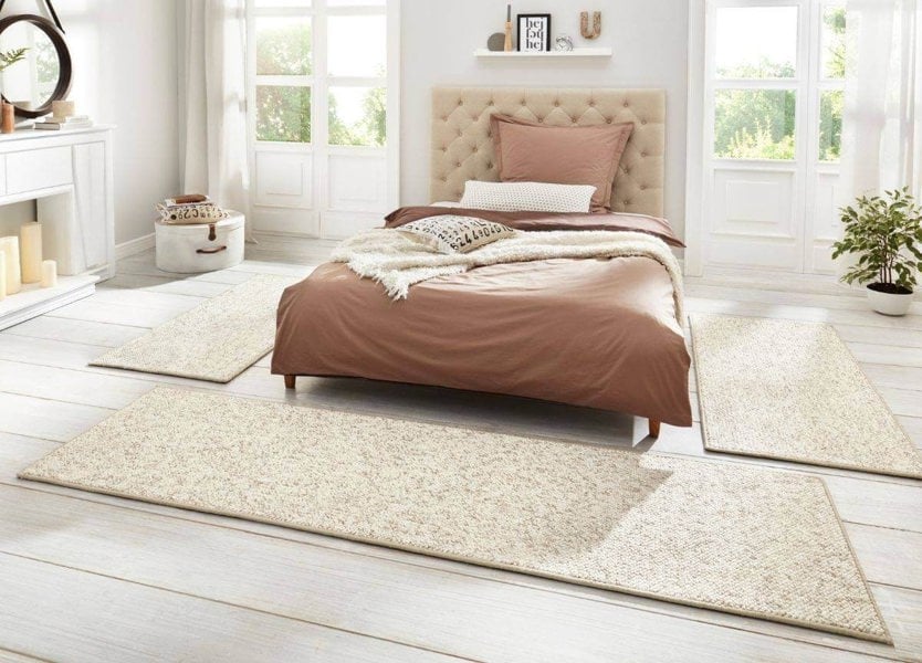 The Rugs Tufted Wool-Look 3-Piece Bedside Runner Rug Set