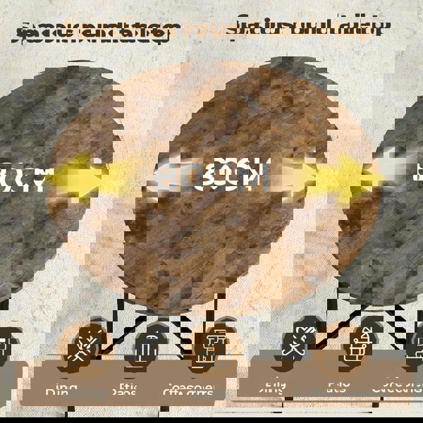 Levede Dining Table Round Kitchen 4 Person Coffee Restaurant Metal Base 80cm