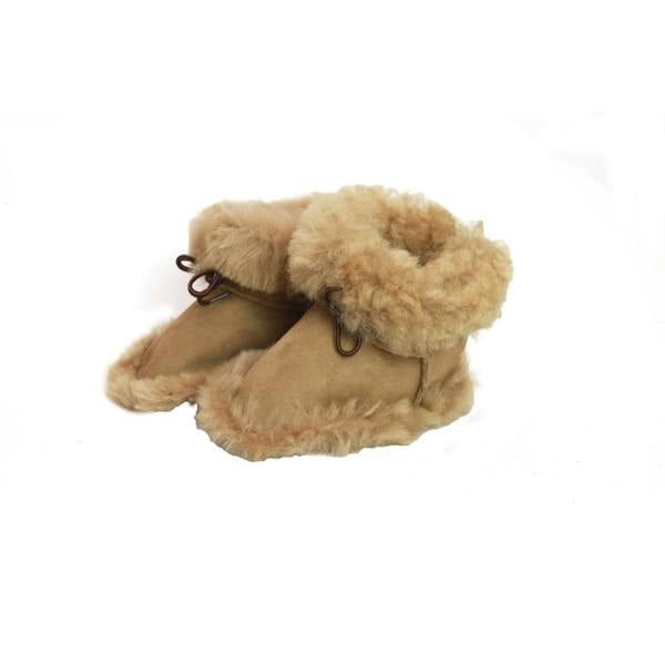 Eastern Counties Leather Baby Alex Sheepskin Lace Up Booties - Mink