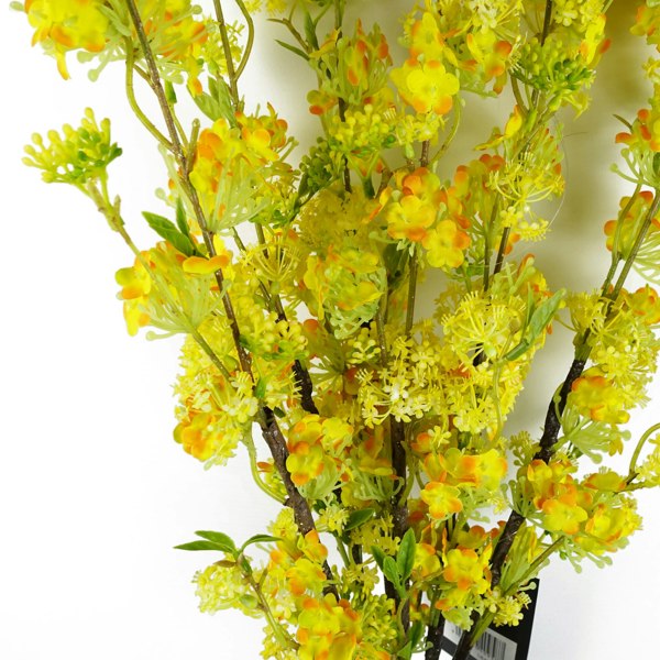 Leaf Pack of 6 x 100cm Yellow Blossom Spray Stem