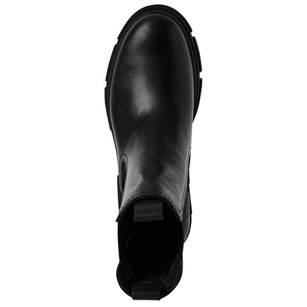 Tamaris Womens Black Leather Classic High Pull-On Chelsea Ankle Boots