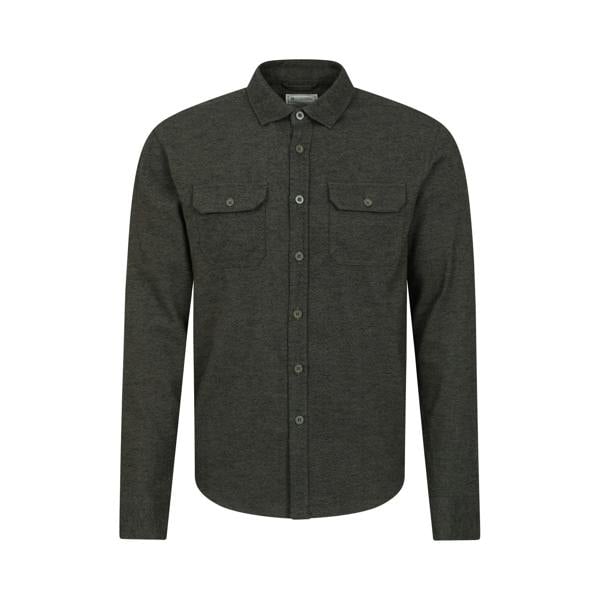 Mountain Warehouse Mens Trace Flannel Long-Sleeved Shirt - Green