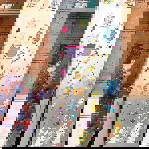 WSW6001- Happy Bunnies Easter Window Clings