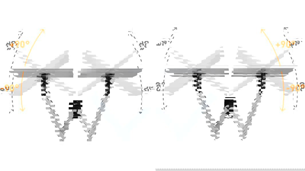 Durable SELECT PLUS Dual Arm Monitor Mount Desk Clamp for 2 Screens | 17 - 32"