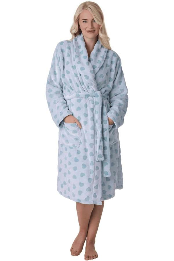 Camille Women's Supersoft Fleece Bathrobe with Shawl Collar & Pockets