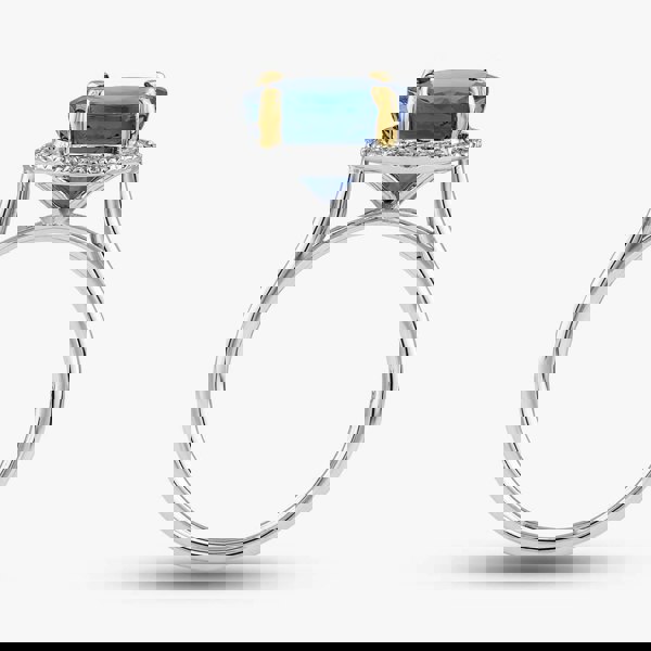 T. H. Baker 18ct White Gold 3.51ct Brilliant Cut Tanzanite & 0.12ct Diamond Halo Ring NTR2027GTZD-18YWG