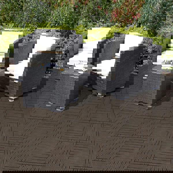 Nicoman Cosmo Garden Patio Cosmopolitan Decking Tiles - Brown - Pack of 10