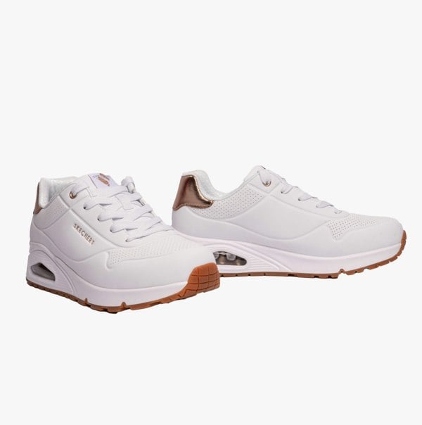 Skechers 310545L/WHT UNO GEN1 - SHIMMER AWAY Girls Casual Shoes White