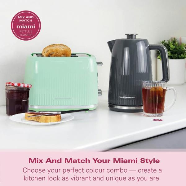 Hamilton Beach Miami 1.7L Kettle Charcoal Grey - Hamilton Beach UK