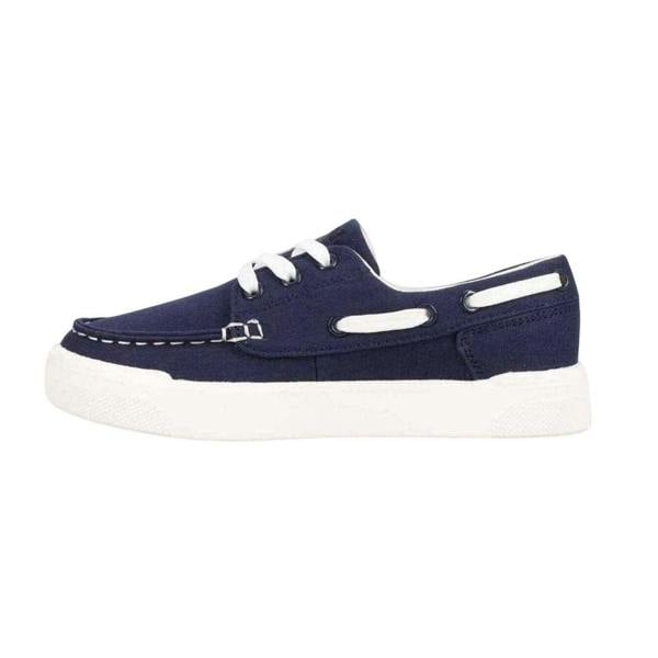 Ralph Lauren Childrens/Kids Briar Canvas Flat Boat Shoes - Navy/White - 