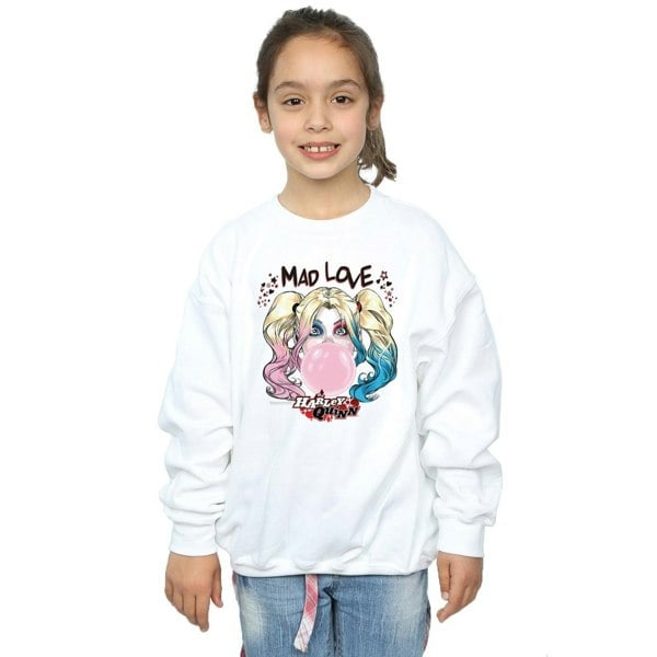 DC Comics Girls Harley Quinn Mad Love Sweatshirt - White