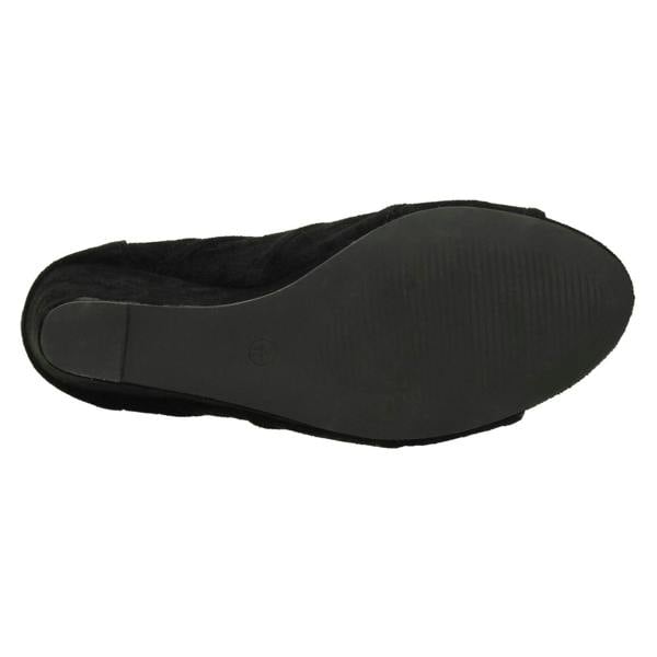 Spot On Ladies Spot On High Wedge Peeptoe Ankle Boots