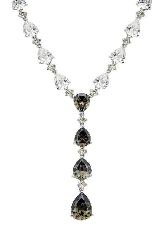 Latelita Elizabeth Statement Necklace Smokey Quartz Silver