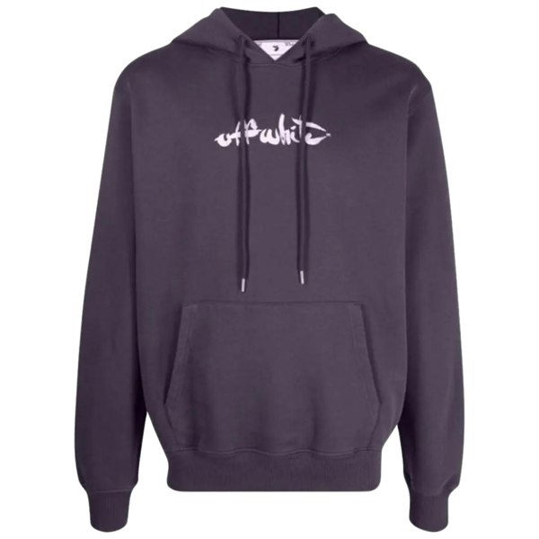 Off-White Paint Arrow Logo Slim Fit Aubergine Purple Hoodie XS