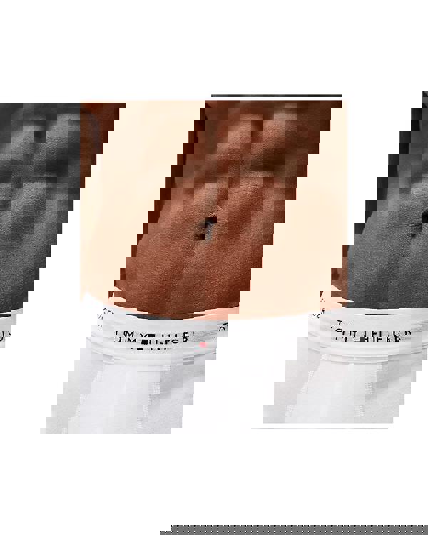 Tommy Hilfiger 3 Pack Mens Contrast Trunks - White/White/White - CHO - Designer Mens Underwear