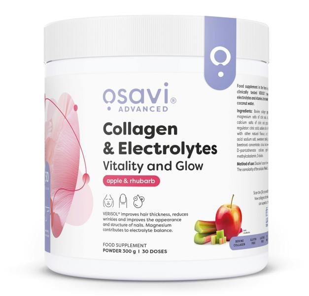 Osavi Collagen Electrolytes Vitality and Glow, Apple & Rhubarb - 300g