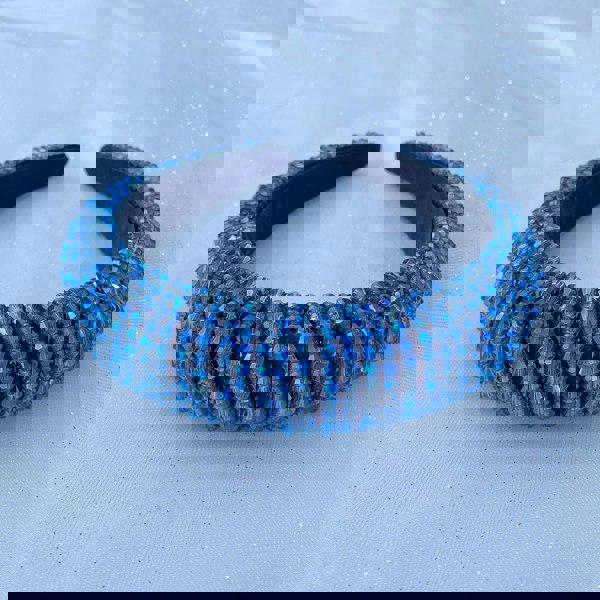 sparkly headband navy blue beaded