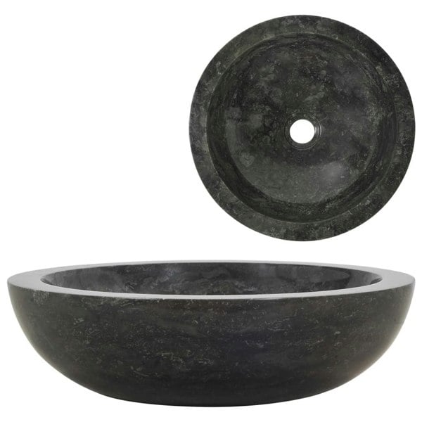 Berkfield Sink 40x12 cm Marble Black