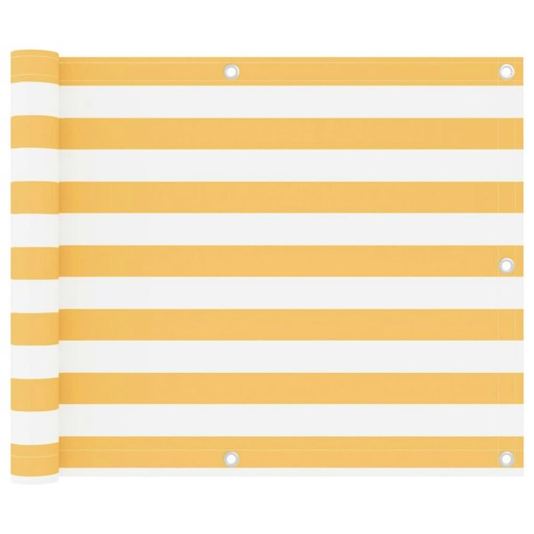Berkfield Balcony Screen White and Yellow 75x400 cm Oxford Fabric