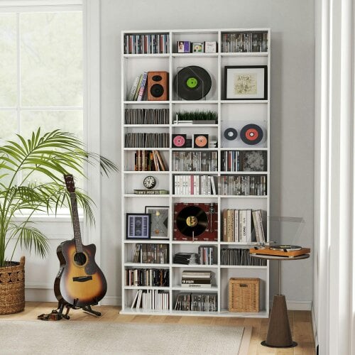 Wyld Haus Somole Tano Wooden Marble Effect Adjustable CD Storage Cabinet 102 x 195 cm