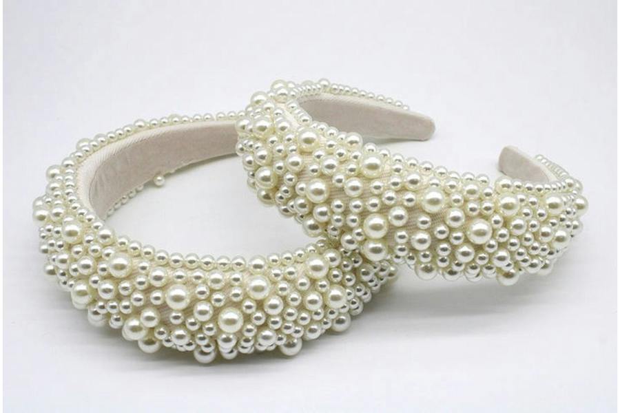 SVNX Ivory Mix Pearl Embellished Headband