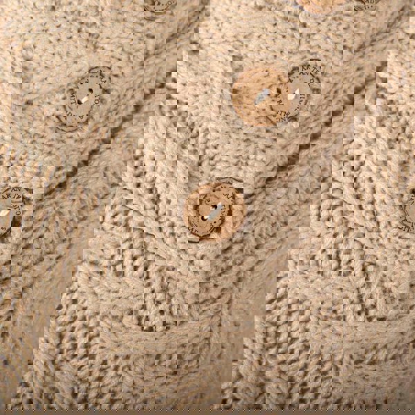 Aran Cable Button Shawl Neck Poncho - Cozy Knitwear for Women