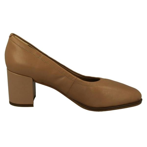 Clarks Ladies Clarks Slip On Block Heeled Court Shoes Freva55 Court