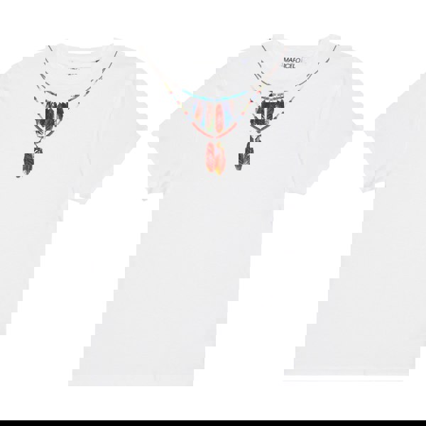 Marcelo Burlon Childrens/Kids Feather Necklace T-Shirt - White