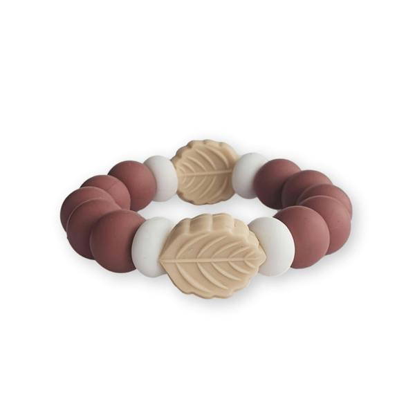 Chewies & More Chewies&more - Silicone Teething Bangle - Cool Leaf