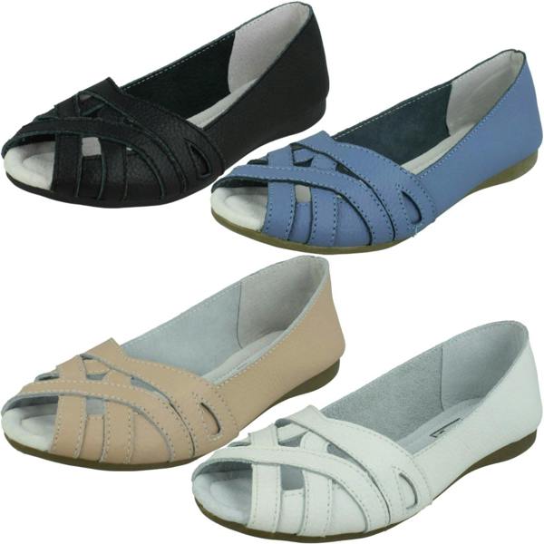 Down to Earth Ladies Down To Earth Peep Toe Casual Shoes F00328