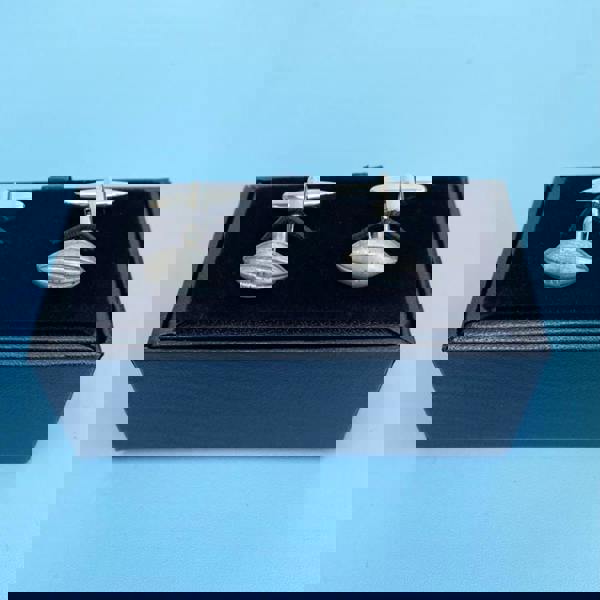 Me and My Sport Pewter Rugby Ball Cufflinks