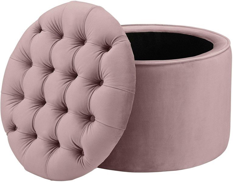 Furniture Edit Queen Mauve Velvet Storage Ottoman