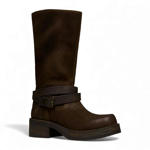 Windsorsmuth Gotcha - Women's Brown Suede Leather Western Riding Boots