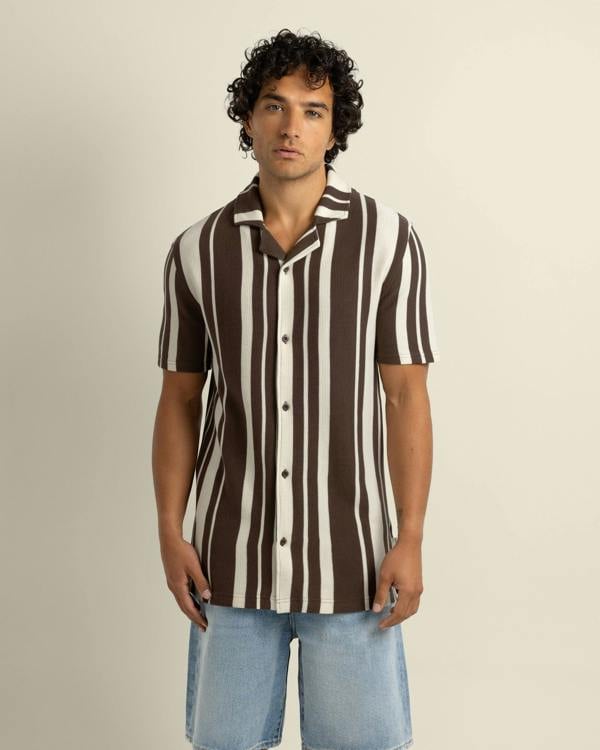 Larsson & Co Anker - Waffle Stripe Short Sleeve Shirt