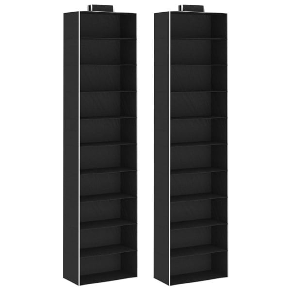 Berkfield Hanging Closet Organisers 2 pcs with 10 Shelves Fabric