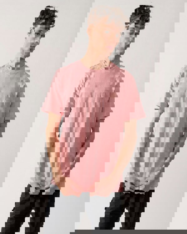 BOSS Orange Tales Mens Cotton-Jersey T-shirt With Logo Patch - Open Pink 694