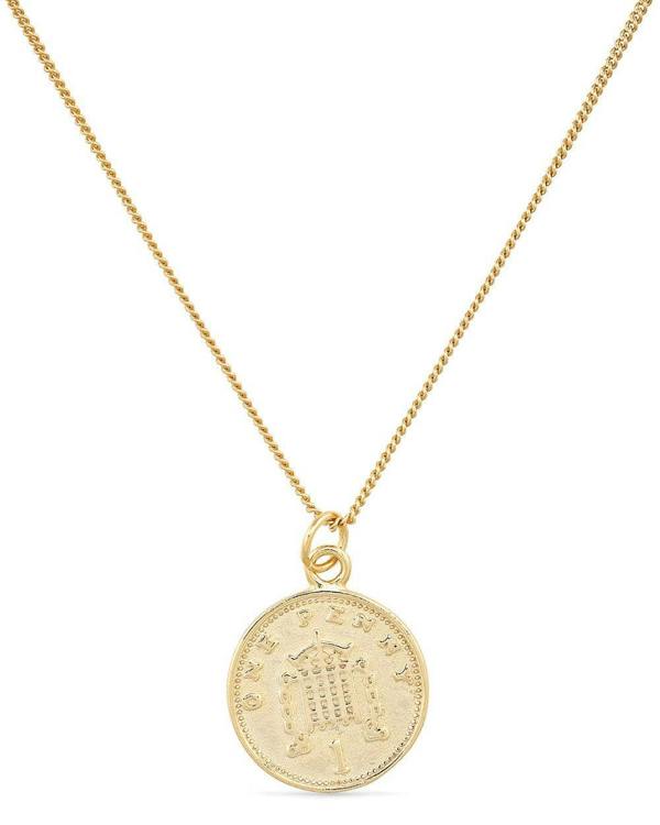 Chunky 18K Gold Lucky Penny Coin Medallion Necklace - Necklaces - Elk & Bloom