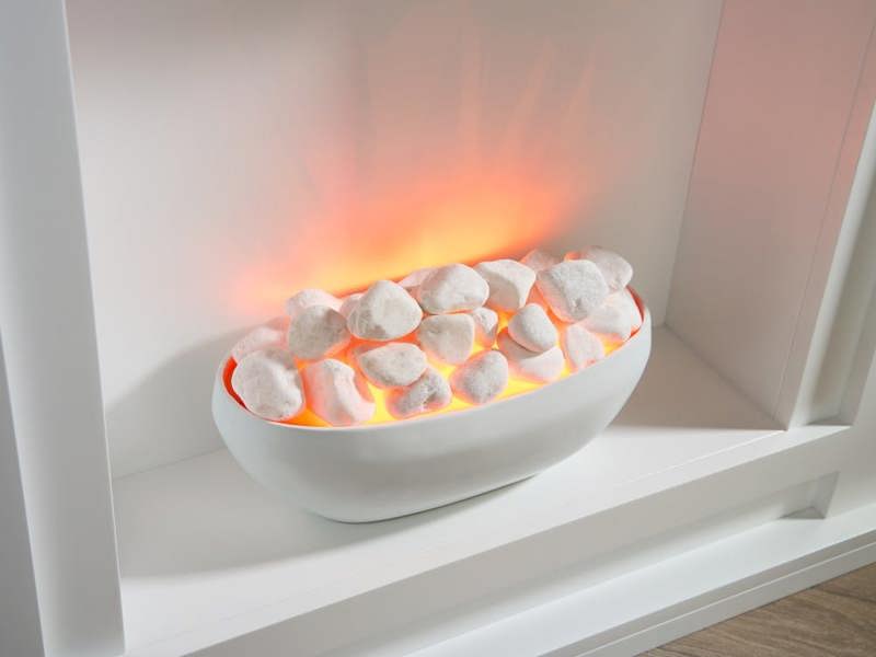 Sureflame Mondrian Electric Fireplace Suite in White