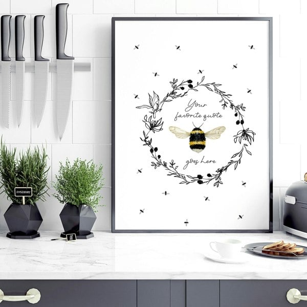 Bees wall art print for Kitchen