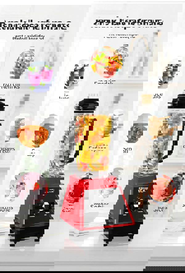 Spector 2L Commercial Blender Mixer Food Processor Juicer Smoothie Ice Crush Red