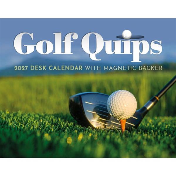 Golf Quips Mini Desk Calendar 2027, Desk Calendars, Day To View, Sports, Gift