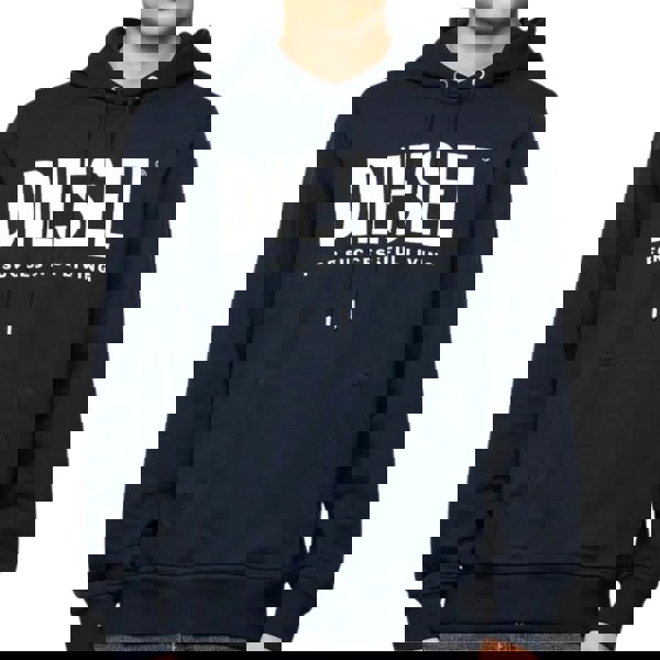 Diesel Denim Division Split Logo Navy Blue Hoodie L