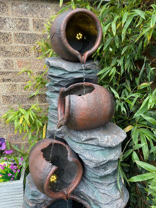 Tranquillity Water Features 4 Pouring Jugs on Rock Traditional Water Feature