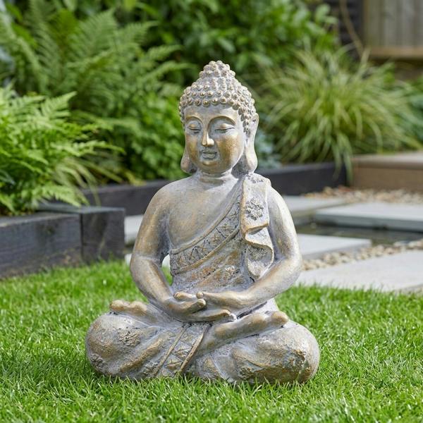 Garden Greatness Resting Buddha Figurine Garden Ornament