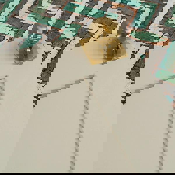 Handle & Home Satin Brass Round Knobs & Cup With Backplate