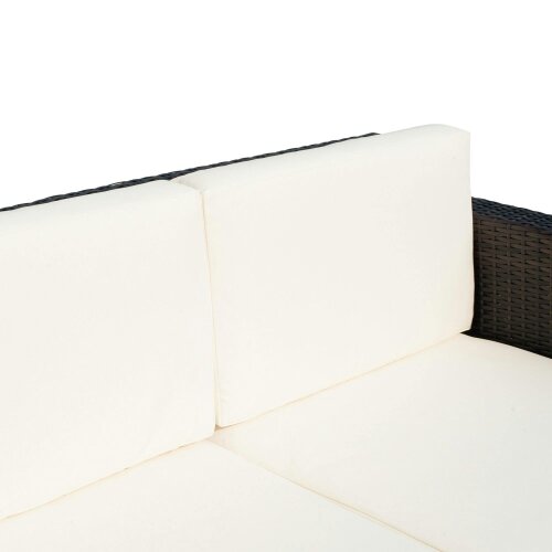 Wyld Haus Sese Rattan Brown 2 Seater Outdoor Sofa with White Cushions