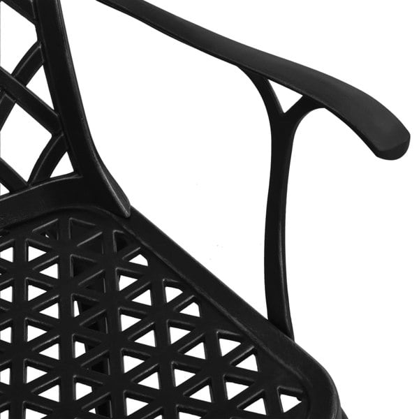 Berkfield 3 Piece Bistro Set Cast Aluminium Black