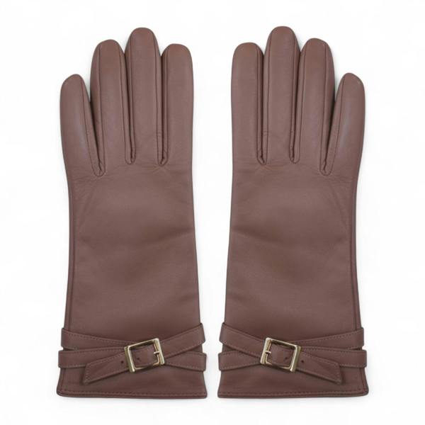 Infinity Leather Womens Italian Leather Winter Buckle Soft Wool Lining Gloves - L-GLV-601